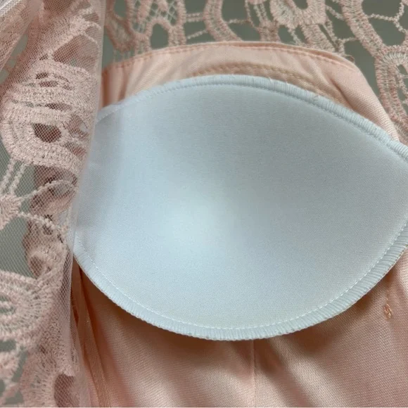 Pink Sweetheart Gown with Cap Sleeves for Prom - Picture 6 of 6